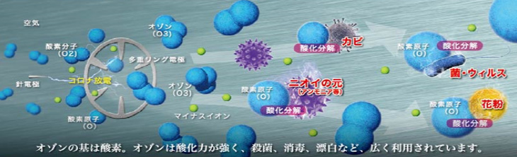 オゾンの消臭、除菌試験結果データ